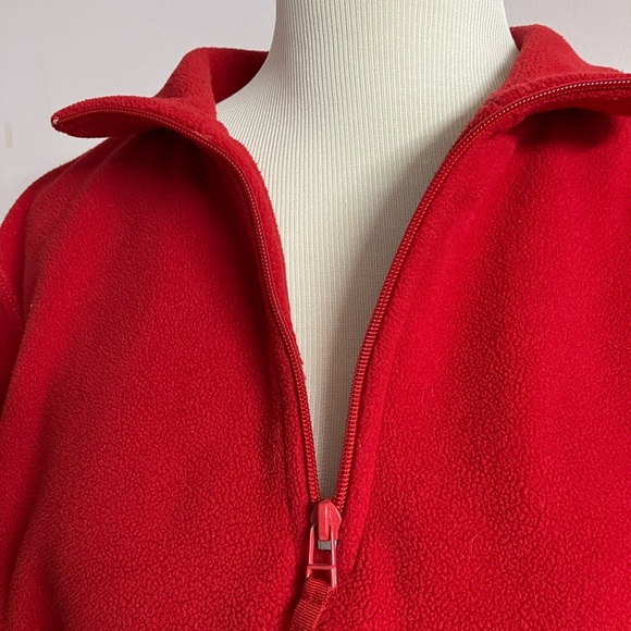 Disney Mickey Mouse Women’s Pullover Fleece Top, Large, Red, Quarter Zipper - Picture 4 of 7